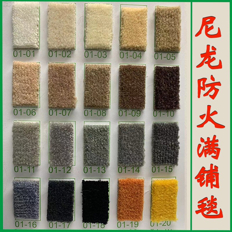 防火阻燃满铺地毯办公室酒店宾馆美容院卧室大面积加厚绿粉色商用