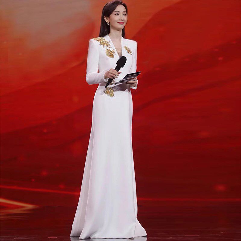 宴会晚礼服裙女2024新款气质高级感优雅轻奢小众高端演出服主持人