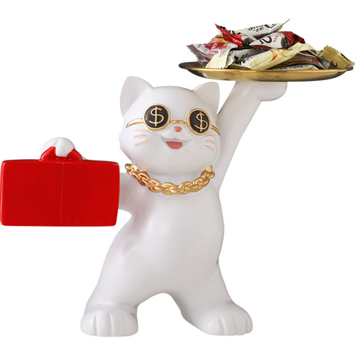 招财猫摆件开业收银前台收钱二维码发财猫装饰新店铺开业大吉礼物