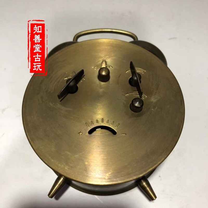 老式仿古做旧闹钟纯铜创意床头闹钟上弦钟表座钟家居装饰老式闹钟