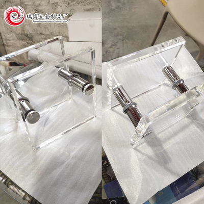 水晶门拉手亚克力有机玻璃透明大拉手方型单孔双孔大门门把手厂家