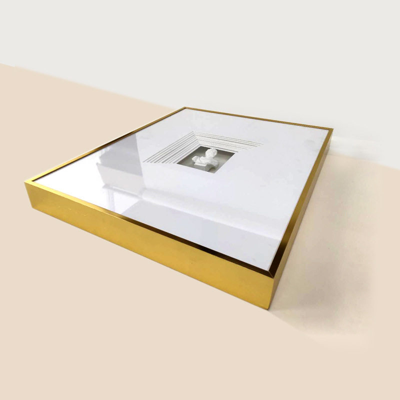 北欧风格轻奢立体雕像实物装饰画玄关挂画铝合金属框画卡纸拼贴画
