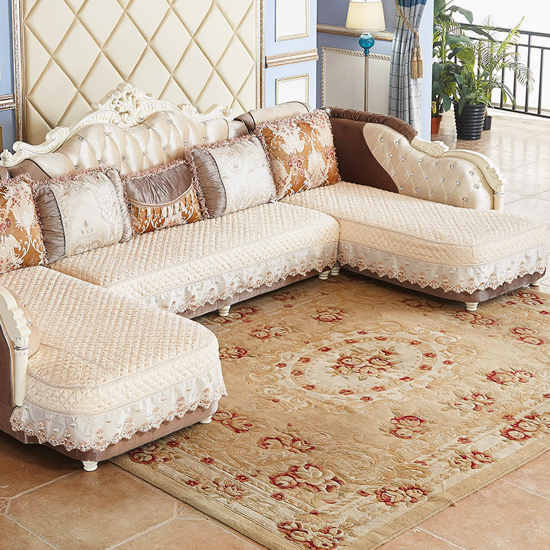 欧式沙发套罩 U型坐垫万能套全包四季通用定做防滑夏季布艺沙发垫