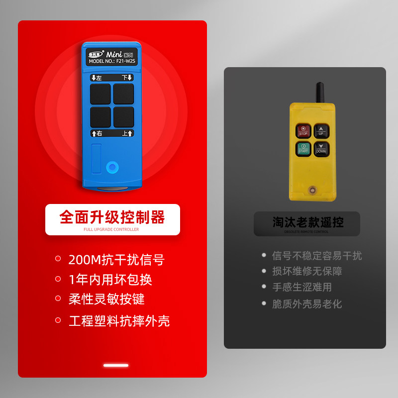 巨达 微型电动葫芦控制器无线遥控器220V吊机提升机有线手柄