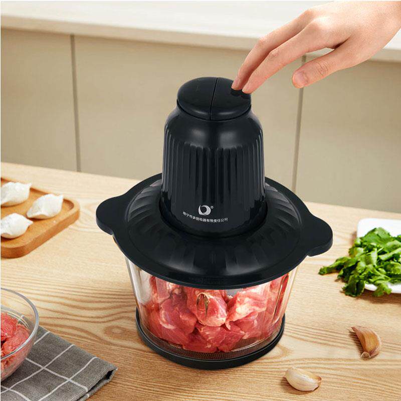 家用电动绞肉机多功能 小型自动碎肉机家庭用 深蓝色双功能设计