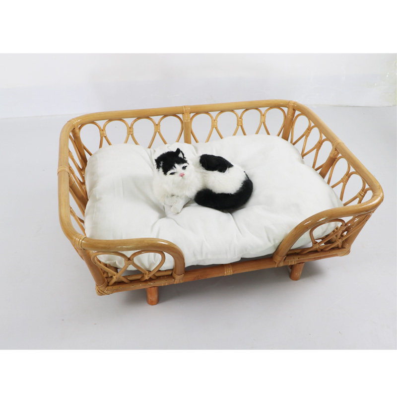 工厂供真藤条编织四季通用宠物床 狗床 猫窝 手工欧式出口宠物窝