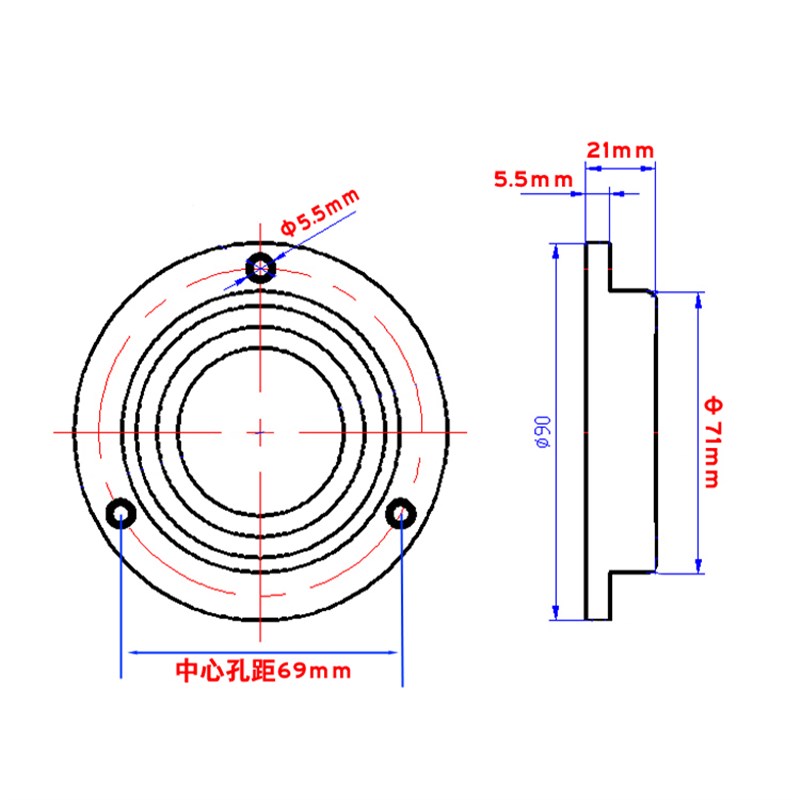 万向水平仪水平泡水平珠水准泡高精度直经90X21mm内刻度不磨损