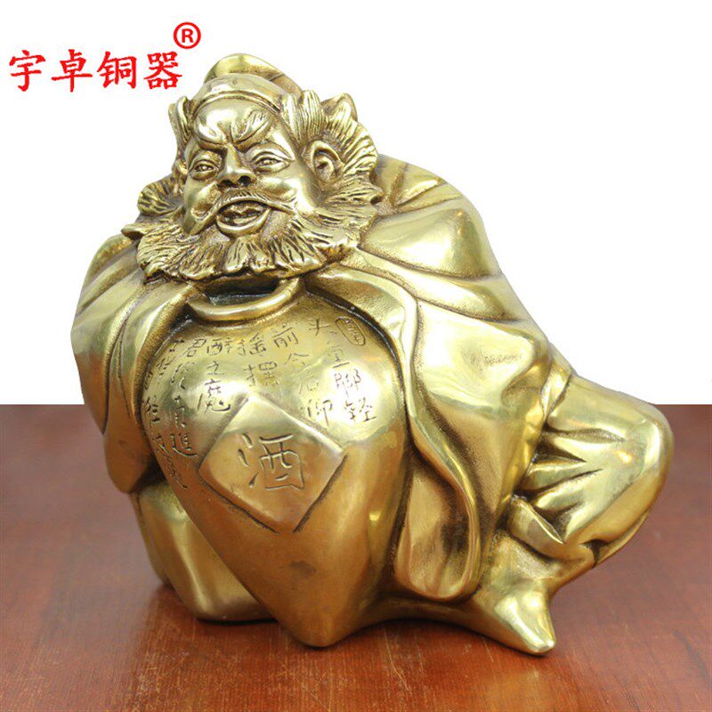 宇卓铜器 纯铜钟馗黄铜钟馗钟馗醉酒家居装饰工艺品摆件