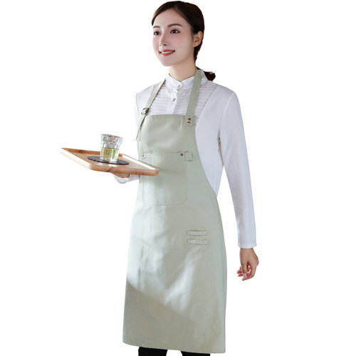 围裙logo订制高档餐厅服务员牛仔工作服女奶茶店简约时尚男士围腰
