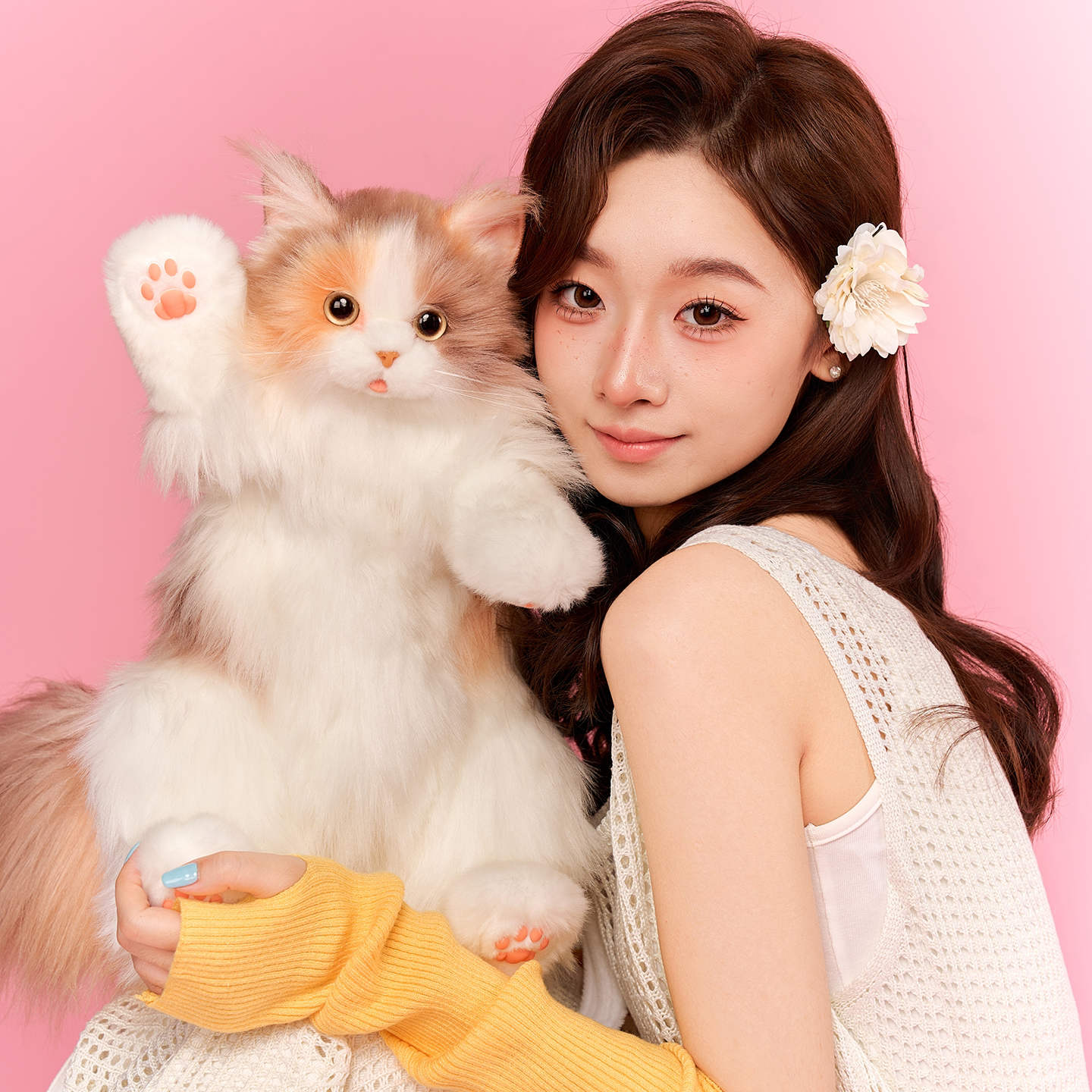 仿真猫咪毛绒玩偶可随意变换姿势
