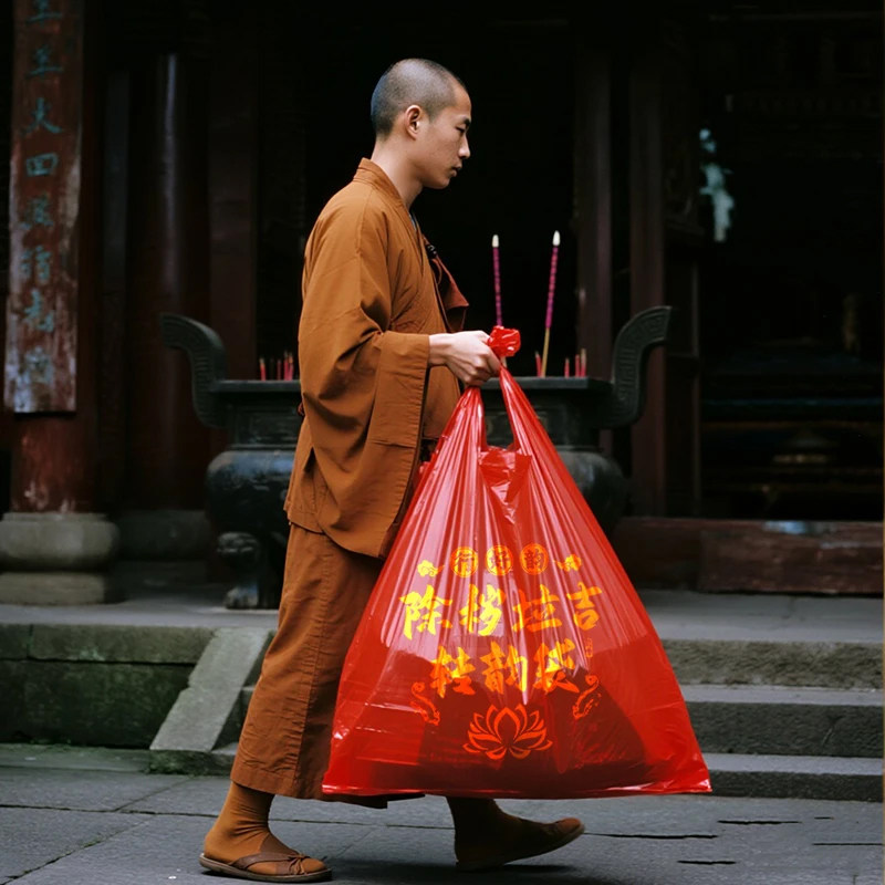 普陀山直发除秽拉吉袋升级大号旧衣服旧衣鞋袜处理专用红色袋子