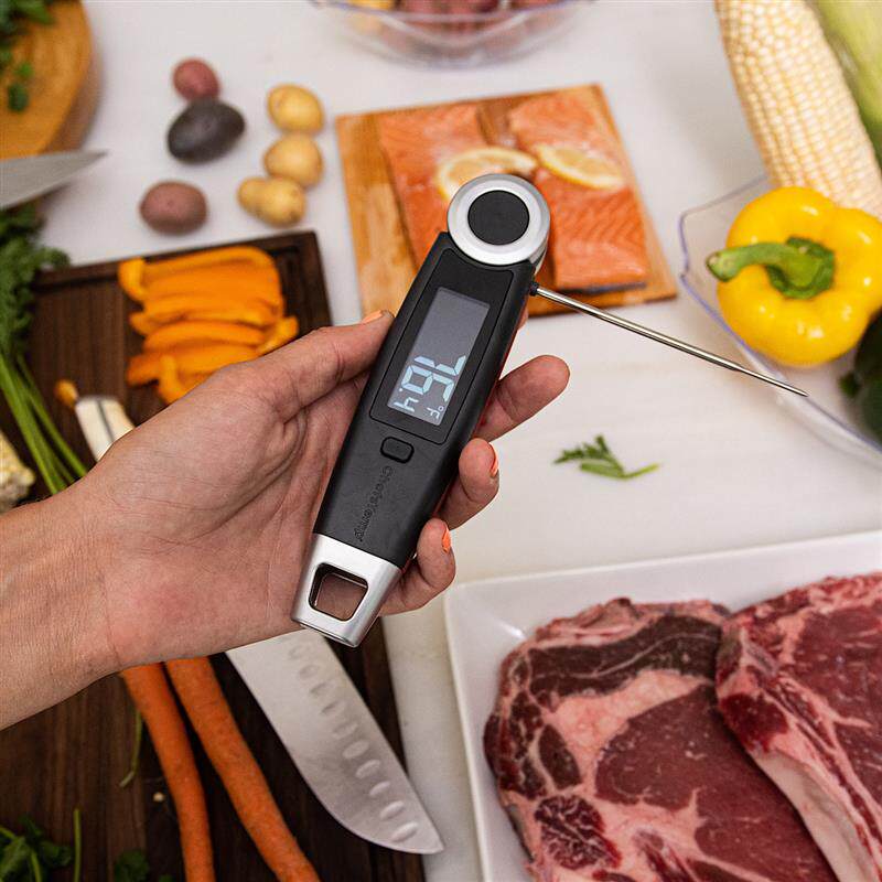 快速反应电子温折叠双探针食品温度计肉类烧烤厨房烤箱烤肉温度计