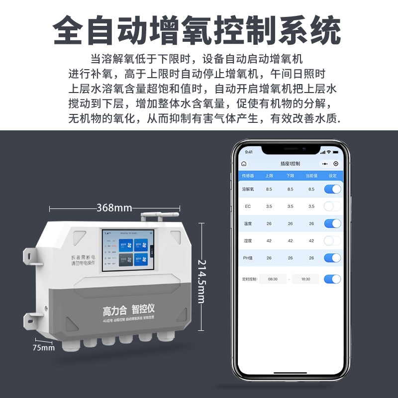 鱼塘增氧机全自动控制器手机远程实时检测水产养殖溶氧检测仪