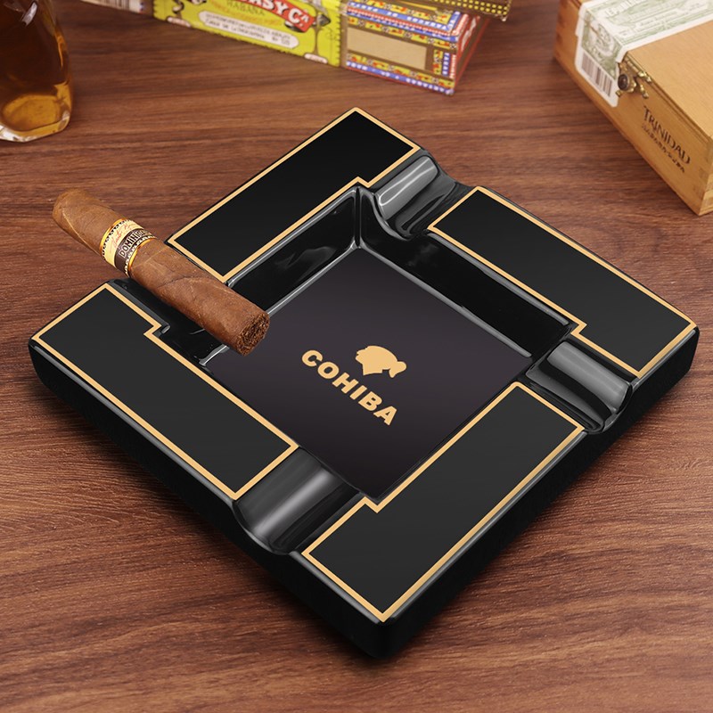 雪茄烟灰缸陶瓷欧式创意轻奢现代办公室复古骨瓷雪茄专用烟缸