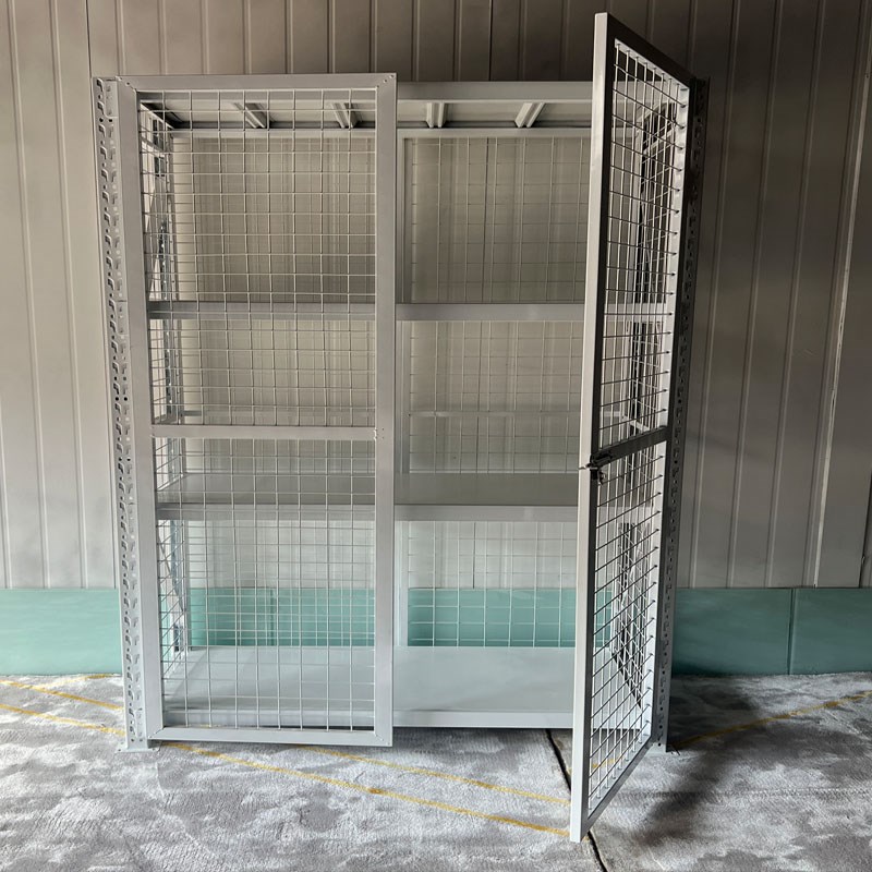 仓储仓库货架多层商场带门网格展示架门店开门带锁置物架储物铁架