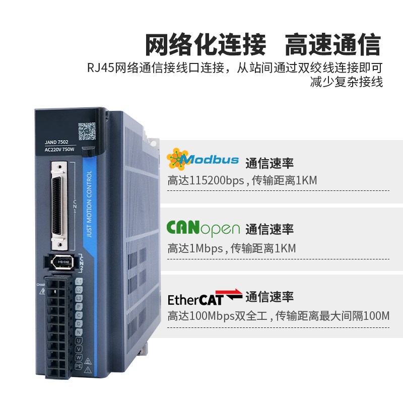 杰美康60/80总线750W400W高压交流伺服电机驱动器套装CAN控制刹车