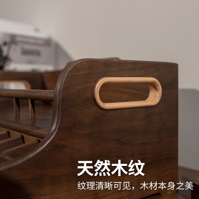 黑胡桃实木质首饰盒收纳盒子高档精致化妆品收纳大容量多层珠宝盒