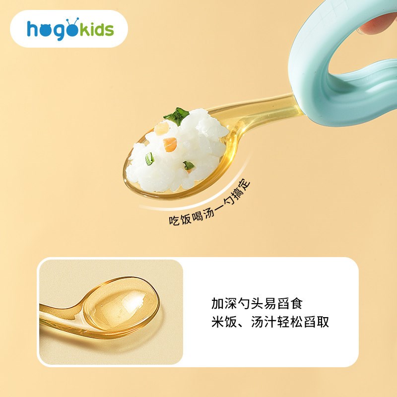 禾果婴儿学吃饭训练叉勺一岁宝宝自主进食勺子辅食勺儿童餐具套装