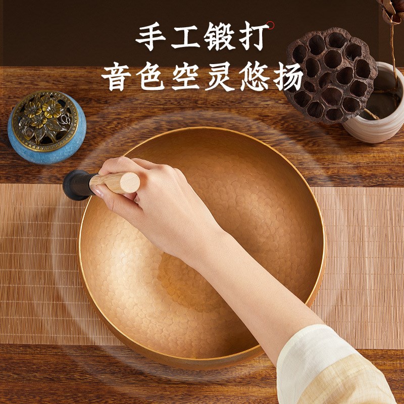 尼泊尔手工佛音冥想静心声音疗愈法器用具铜罄西藏钵盂颂钵摆件