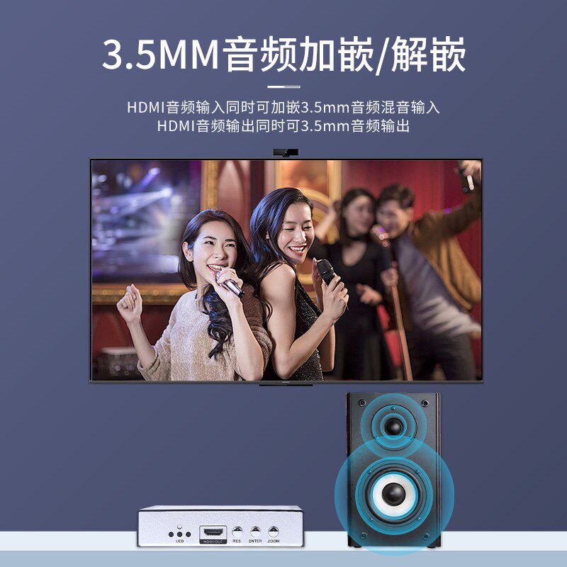 HDMI视频分辨率调节转换器1080P转2K4K变频60/50Hz低转高旋转竖屏