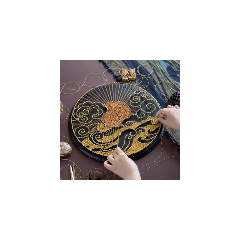 手工diy制作礼物解压钉子画月亮中式绕线画祥云创意弦丝画装饰画