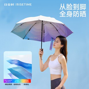 日全时钛银胶防晒智能电动太阳伞一键自动开收防紫外线晴雨两用伞