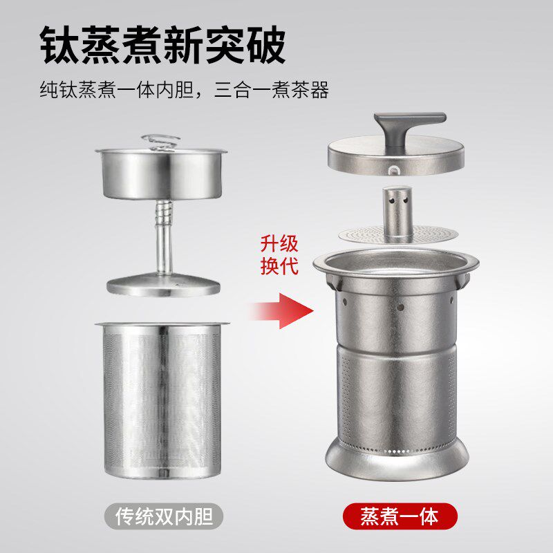 不觉堂纯钛烧水壶全自动上水电热水壶蒸煮茶壶泡茶一体嵌入式茶台
