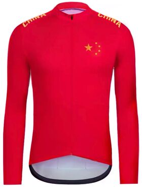 中国红中国风中国龙山地自行单车长袖骑行服健身车服骑行衣服薄