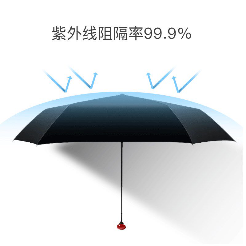 杯具熊防晒紫外线遮阳伞男女晴雨两用超轻迷你便携五折太阳伞情侣