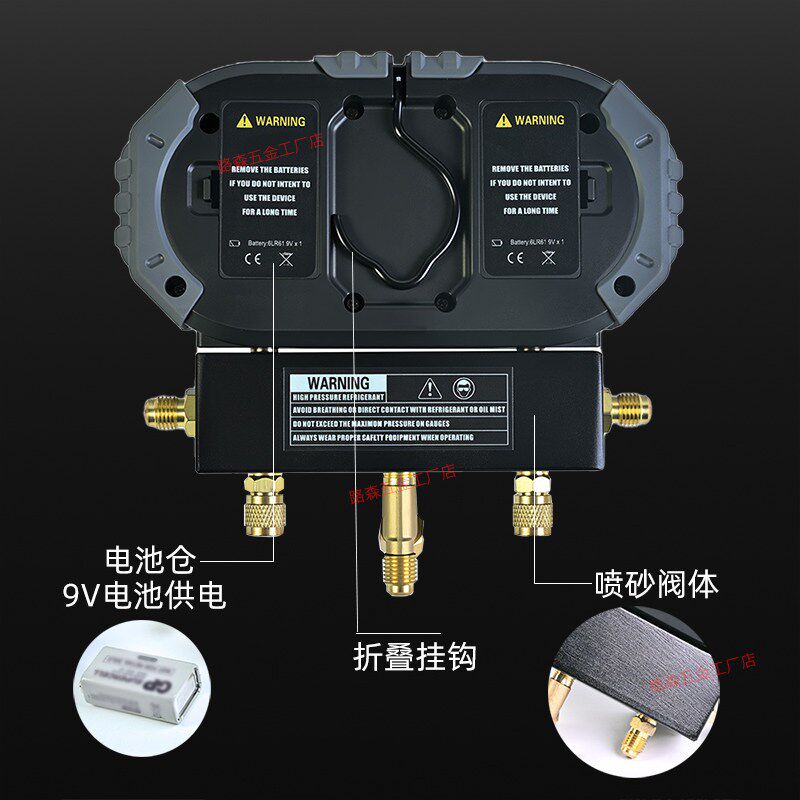 电子空调压力表汽车空调r134a雪种加氟工具数显双表真空冷媒表