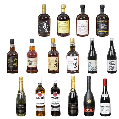 装饰酒道具样板间别墅日式洋酒软装陈设酒吧展厅假酒摆件套装组合