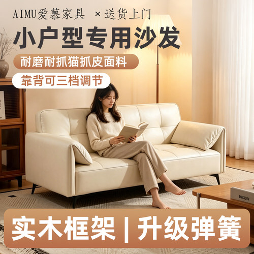 小户型简易双人沙发床卧室三人出租房专用客厅2026新款布艺小沙发