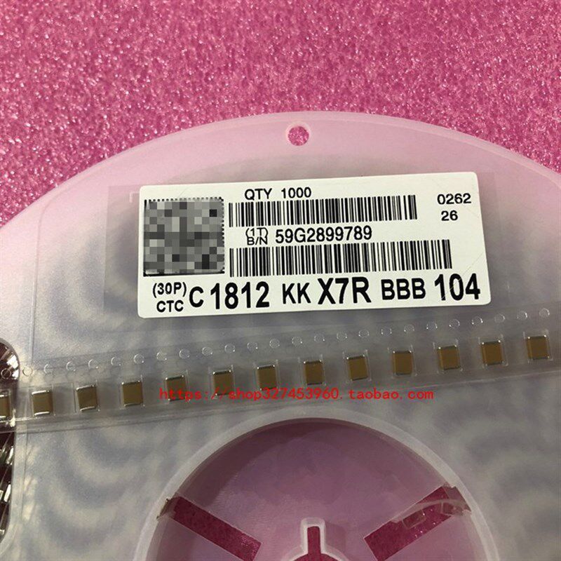 1812 贴片电容 100NF 0.1UF 104K 10% 50V 500V 1盘1000个=155元