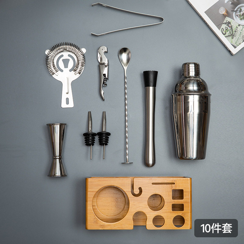 入门级不锈钢调酒器套装雪克杯家庭调酒壶酒吧手摇杯奶茶工具全套