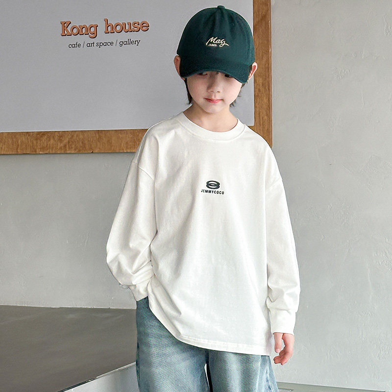 男童长袖T恤春秋款2024新款儿童春装打底衫中大童春季薄款卫衣潮