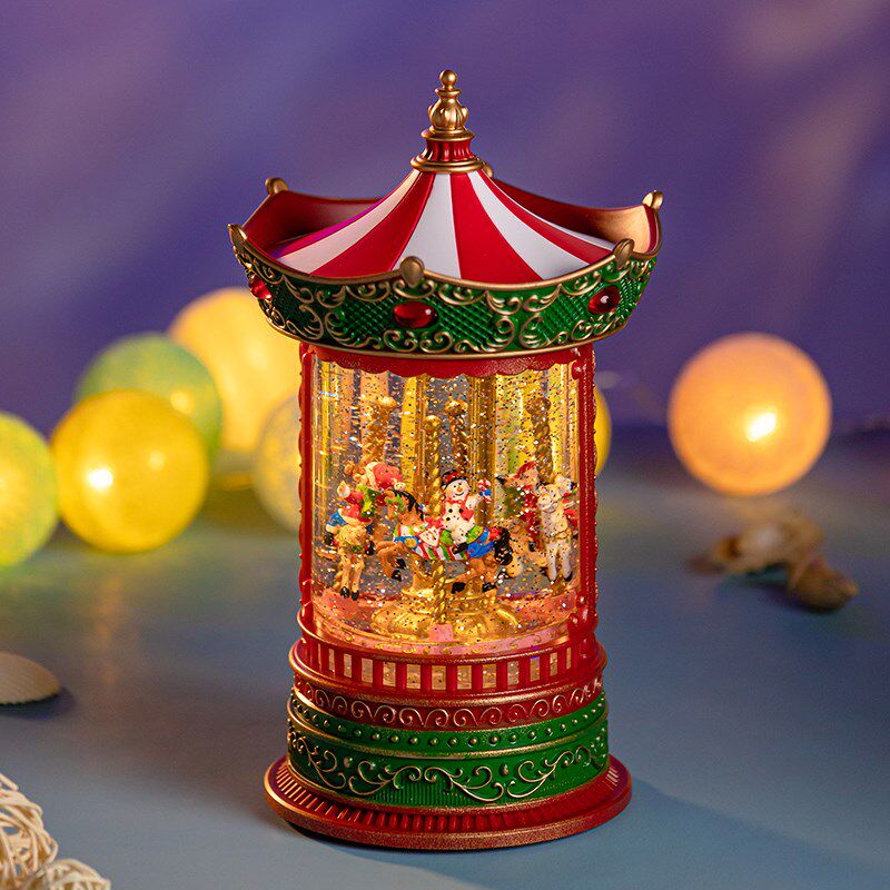 圣诞节豪华旋转木马可旋转八音盒女孩生日礼物音乐盒中国风高级感