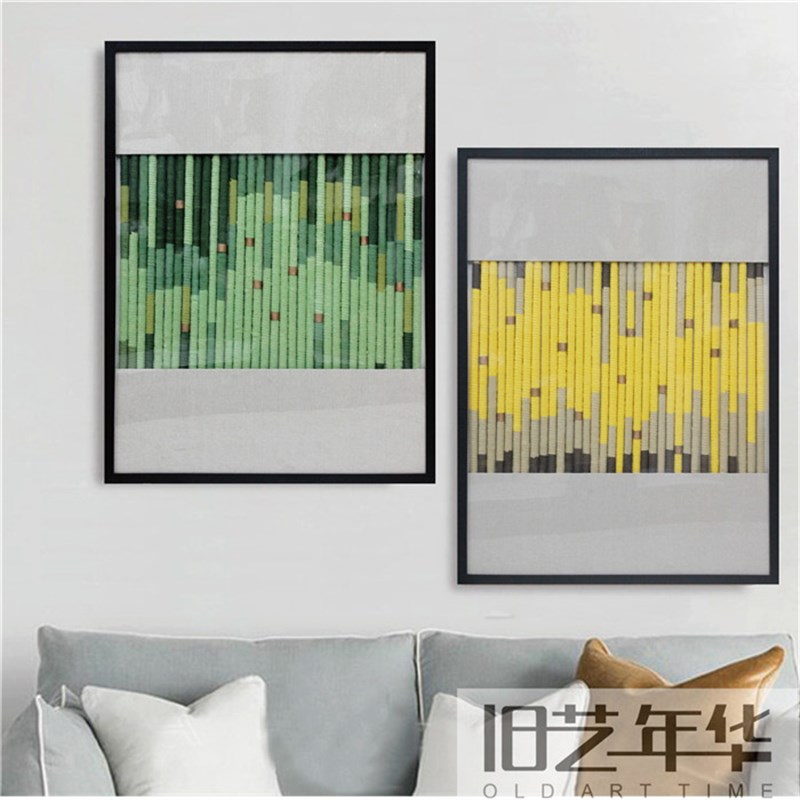 小清新创意布艺装饰画柠檬黄彩色实物画酒店家装背景墙配饰工艺画