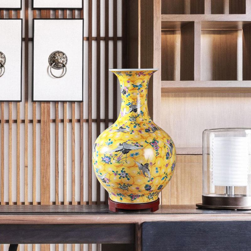 新中式家居陶瓷花瓶景德镇瓷器工艺装饰品客厅博古架玄关台面摆件