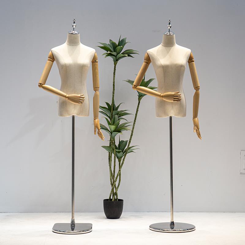 挂件手服装店模特道具女装橱窗半身带头人台展示架婚纱模特架子