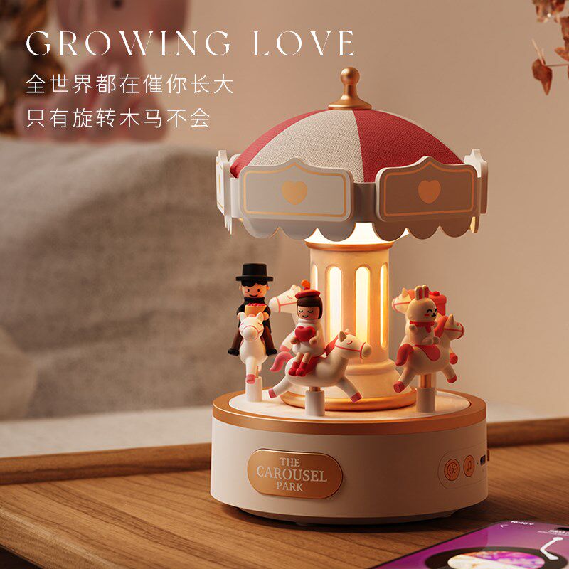 儿童可旋转木马音乐盒八音盒小女孩公主儿童生日礼物女童玩具