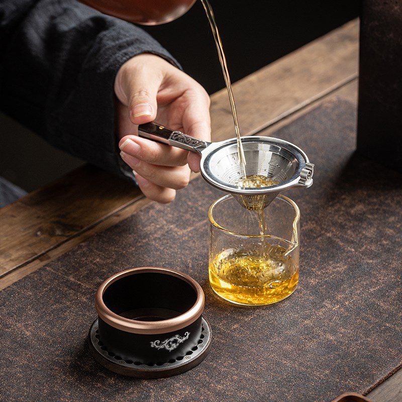 不锈钢茶漏滤茶器一体泡茶过滤网器创意家用泡茶叶茶隔功夫茶具配