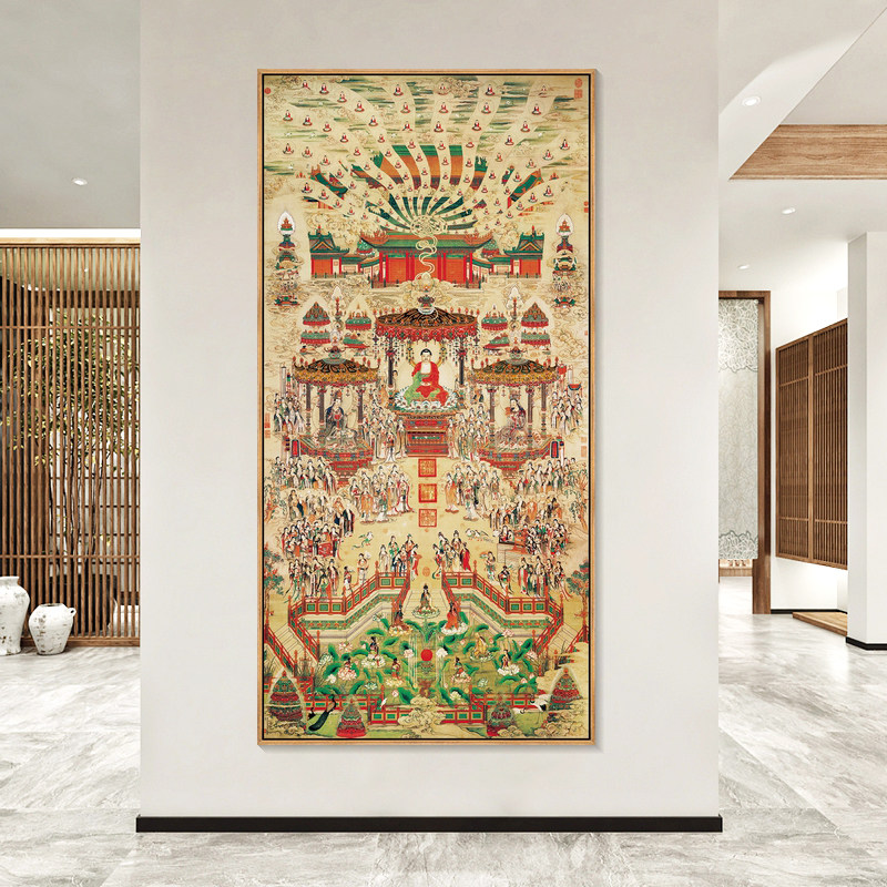 全堂佛像挂画千手观音菩萨画像新中式客厅装饰画禅意茶室老人房画