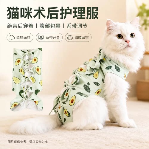 猫咪绝育服母猫手术服透气防舔服宠物小猫断奶衣服公母猫术后衣服