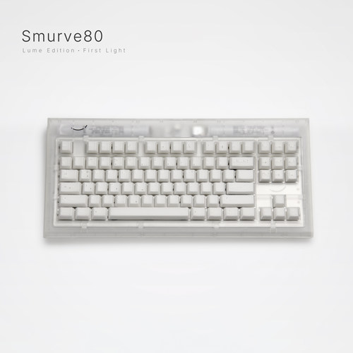 PLAYKBD Smurve80 凝雾系列初白80配列三模热插拔曲面机械键盘RGB