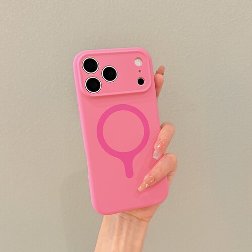 ins玫粉色液态硅胶适用iPhone17苹果17promax手机壳16pro新款球拍磁吸圈Magsafe保护套高级17pro外壳巨好看女
