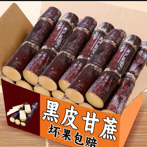 正宗广西黑皮甘蔗新鲜农家自种精选中段脆甜整箱果蔗杆蔗可选顺丰