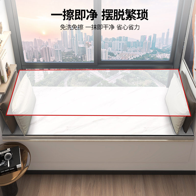 2023年新款大理石纹理皮革飘窗垫防水防嗮四季通用榻榻米窗台坐垫