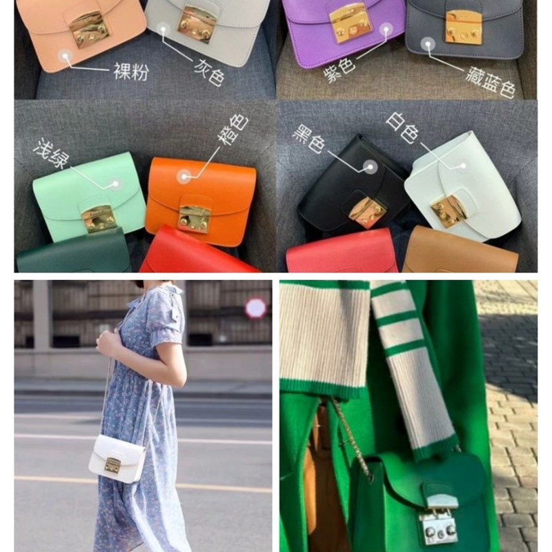 真皮链条女士小方包Metprlis大小号配礼品盒防尘袋时尚百搭通勤包
