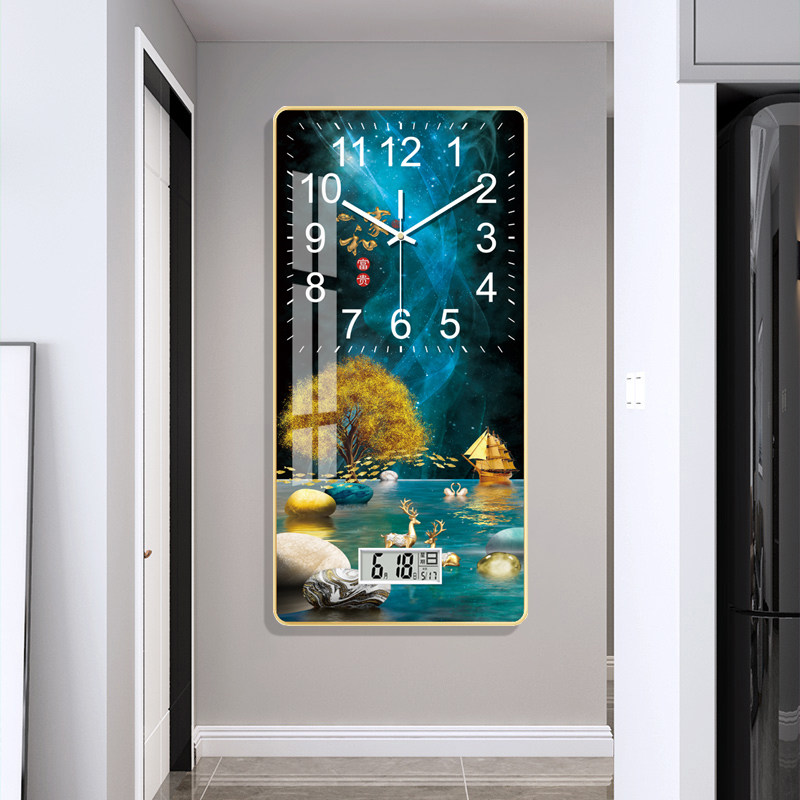 2025简约现代钟表客厅家用时尚创意挂钟装饰画静音万年历电子时钟