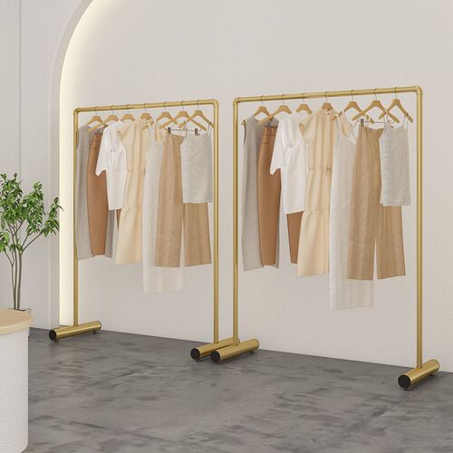服装店展示架落地式女装童装店货架侧挂龙门架加粗镀锌水管晾衣架